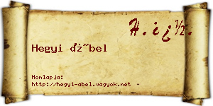 Hegyi Ábel névjegykártya