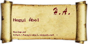 Hegyi Ábel névjegykártya