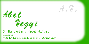 abel hegyi business card
